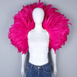Luxury Feather Scarf Cosplay Designer Punk Halloween Carnival Masked Ball Party Accessory Elegant Apparel for Festive Occasions