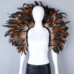 Luxury Feather Scarf Cosplay Designer Punk Halloween Carnival Masked Ball Party Accessory Elegant Apparel for Festive Occasions