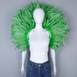 Luxury Feather Scarf Cosplay Designer Punk Halloween Carnival Masked Ball Party Accessory Elegant Apparel for Festive Occasions