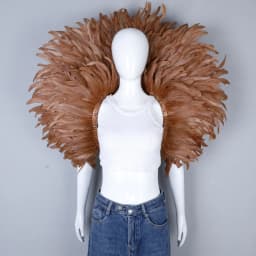 Luxury Feather Scarf Cosplay Designer Punk Halloween Carnival Masked Ball Party Accessory Elegant Apparel for Festive Occasions