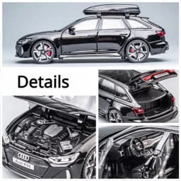 1/32 RS6 Car Model Toy Simulation Alloy Diecast Doors Opened Sound Light Shock Absorption Vehicle Models Ornaments Child Gifts