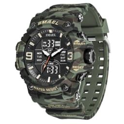 Military Watches Men Sport Watch Waterproof Alarm Clock Dual Time Wristwatches Digital 8049B Army Watches Military