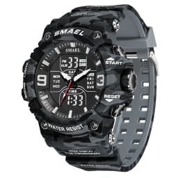 Military Watches Men Sport Watch Waterproof Alarm Clock Dual Time Wristwatches Digital 8049B Army Watches Military