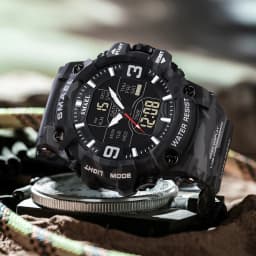 Military Watches Men Sport Watch Waterproof Alarm Clock Dual Time Wristwatches Digital 8049B Army Watches Military