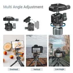 Quick Release Aluminum Tripod Ball Head w Arca Swiss +Cold Shoe Camera Mount for DSLR Camera Monitor Mic Light Tripod Photograph