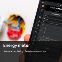 Shelly 1PM Gen3 Matter Smart Switch 16A with Power Metering Free Cloud Data Energy Optimization Analysis for Home Automation