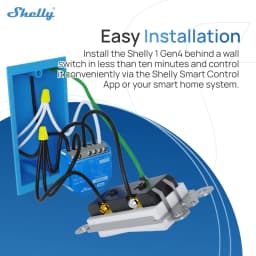 Shelly 1 Gen4 Zigbee Dry Contact Wifi Smart Switch Matter For Controlling Lights Apps Garage Doors Works with Apple Homekit