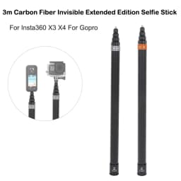 3M Spiral Carbon Fiber Selfie Stick Bullet Time Panoramic Motion Camera Invisible Stick Suitable for Insta 360 X3 X4 ONE RS, GO