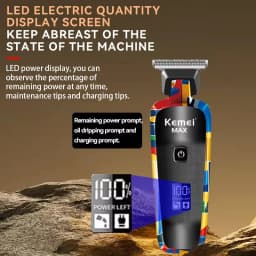 Kemei Rechargeable Graffiti Pattern Electric Hair Clipper Professional Barber Trimmer Man Shaver Km-MAX2092 KM-MAX5090 KM-RS7098