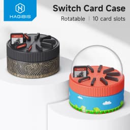 Hagibis Rotating Game Card Case with 10 Game Card Slots Creative NS Card Storage Box Holder for Switch/Lite/OLED NS Game