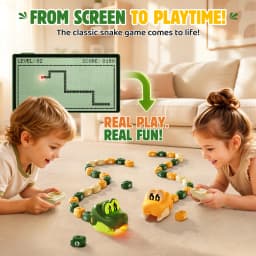 Magnetic Eating Snake Remote Control Car Toy for Boys Dual Player Battle Greedy Bean Children's Birthday Gift