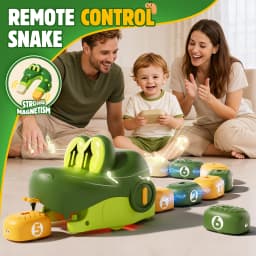 Magnetic Eating Snake Remote Control Car Toy for Boys Dual Player Battle Greedy Bean Children's Birthday Gift