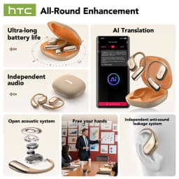 HTC NE39 AI Translate Earphone Wireless Bluetooth Earphones Long Battry Life TWS Sport Open Ear Headphones With Mic HD Call