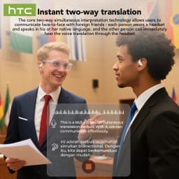 HTC NE39 AI Translate Earphone Wireless Bluetooth Earphones Long Battry Life TWS Sport Open Ear Headphones With Mic HD Call