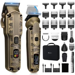 Scttomon 2pc Electric Hair Clipper Trimmer Set for Skin Fade Bald Head Shaving Hairline Sculpting Beard Trimming 2-Pc Head Style Kit