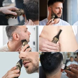 Scttomon 2pc Electric Hair Clipper Trimmer Set for Skin Fade Bald Head Shaving Hairline Sculpting Beard Trimming 2-Pc Head Style Kit