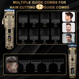 Scttomon 2pc Electric Hair Clipper Trimmer Set for Skin Fade Bald Head Shaving Hairline Sculpting Beard Trimming 2-Pc Head Style Kit