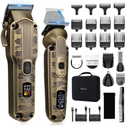 Scttomon 2pc Electric Hair Clipper Trimmer Set for Skin Fade Bald Head Shaving Hairline Sculpting Beard Trimming 2-Pc Head Style Kit