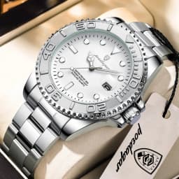 POEDAGAR Casual Fashion Man Wristwatch Waterproof Luminous Date Exquisite Men Watch Stainless Steel Classic Men's Quartz Watches