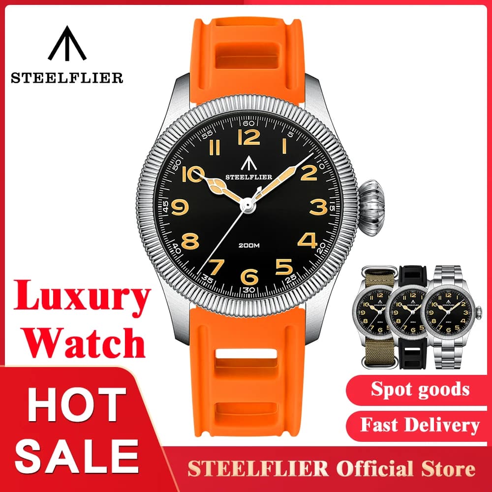 STEELFLIER Official SF741 Classic Quartz Wristwatches Souvenirs Sapphire Mirror VH31 Mute 200M Waterproof Luxury Luminous Watch