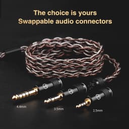 TRN RedChain Earphones Silver-Plated Copper OFC Copper Upgrade Cable with Swappable Connectors 2.5/3.5/4.4 For TRN MT1 MAX TA4