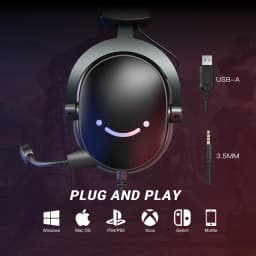 FIFINE Headset,3.5 mm Jack & USB Headphone with 7.1 Surround Sound/Volum Control/Mute Switch for PC / MAC / PS4 / PS5 Mixer-H9