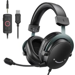 FIFINE Headset,3.5 mm Jack & USB Headphone with 7.1 Surround Sound/Volum Control/Mute Switch for PC / MAC / PS4 / PS5 Mixer-H9