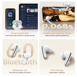 QCY MeloBuds N20 Wireless Earphones HT20 Bluetooth 6.0 Adaptive Hybrid ANC Headphone 6 Mics HD Call TWS Earbud 68ms Low Latency