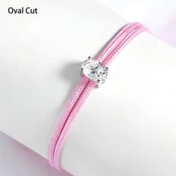 Smyoue Oval Cut 5*7mm Moissanite Bracelets Braided-rope Chain for Women Girls Birthday Gift Pure Silver S925 Bracelet Wholesale