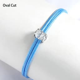 Smyoue Oval Cut 5*7mm Moissanite Bracelets Braided-rope Chain for Women Girls Birthday Gift Pure Silver S925 Bracelet Wholesale