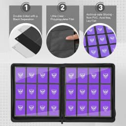 12-Pocket Trading Card Binder, Can Hold 480 Cards, Zippered Premium Card Binder Suitable for Tcg Cards/Game Cards/Sports Cards/Yu-Gi-Oh!, Magic: the Gathering, and Trading Cards