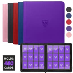 12-Pocket Trading Card Binder, Can Hold 480 Cards, Zippered Premium Card Binder Suitable for Tcg Cards/Game Cards/Sports Cards/Yu-Gi-Oh!, Magic: the Gathering, and Trading Cards