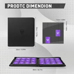 12-Pocket Trading Card Binder, Can Hold 480 Cards, Zippered Premium Card Binder Suitable for Tcg Cards/Game Cards/Sports Cards/Yu-Gi-Oh!, Magic: the Gathering, and Trading Cards