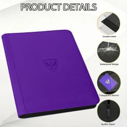 12-Pocket Trading Card Binder, Can Hold 480 Cards, Zippered Premium Card Binder Suitable for Tcg Cards/Game Cards/Sports Cards/Yu-Gi-Oh!, Magic: the Gathering, and Trading Cards