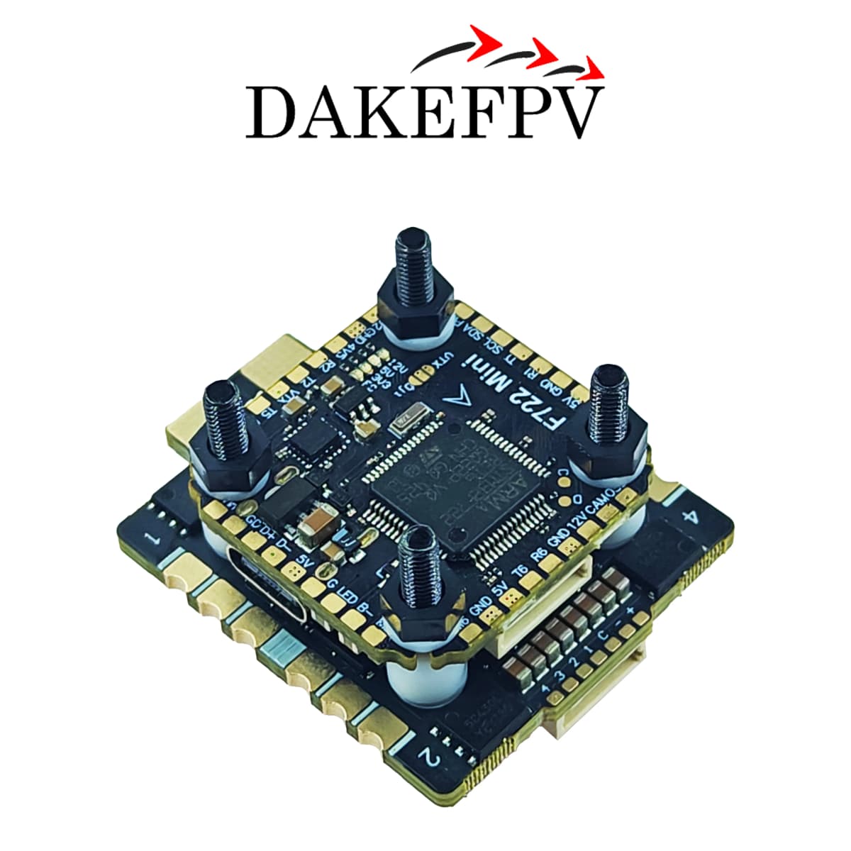 DAKEFPV Mini F722 FC mini stack F722 6S 55A 8S 70A BLS Bluejay ESC 20X20mm Flight Controller for 3inch 4inch 5inch FPV Drone