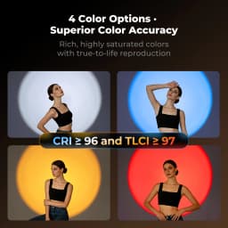 K&F CONCEPT SP25C 25W RGB Photography Flashlight with Mount Stand 20 Gobo 9000mAh Zoomable Video Spotlight 4000 Lux Studio Light