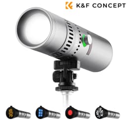 K&F CONCEPT SP25C 25W RGB Photography Flashlight with Mount Stand 20 Gobo 9000mAh Zoomable Video Spotlight 4000 Lux Studio Light