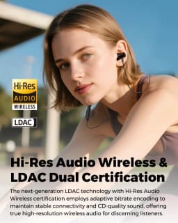 SoundPEATS Q40 HD Wireless Earphones Sport Bluetooth 5.4 Headphones LDAC Hi-Res Audio, 11mm Dual-Magnet Driver, IP67,Fast Charge