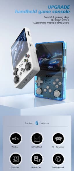 BOYHOM Big Screen Linux OS Retro Game Console R3 6S Plus 4.0inch IPS Screen Wifi for Pocket Video Player