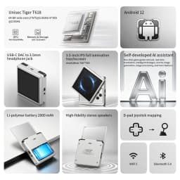 Anbernic RG Rotate Android Handheld Game Console 3.5" IPS 720×720 T618 Retro Gaming Emulator WiFi 3GB+32GB Portable Player