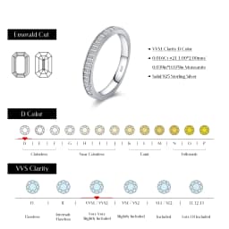 MODIAN Dazzling D Color Rectangle Moissanite Stackable Rings 925 Sterling Silver Eternity Band Rings For Women Fine Jewelry