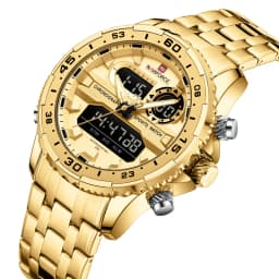 NAVIFORCE Fashion Brand Black Gold Men Watch Fashion Luxury Quartz Wrist Watches Sport Waterproof Stainless Steel Strap NF9234
