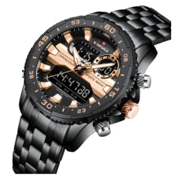 NAVIFORCE Fashion Brand Black Gold Men Watch Fashion Luxury Quartz Wrist Watches Sport Waterproof Stainless Steel Strap NF9234