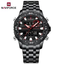 NAVIFORCE Fashion Brand Black Gold Men Watch Fashion Luxury Quartz Wrist Watches Sport Waterproof Stainless Steel Strap NF9234
