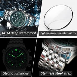 POEDAGAR Business Men's Wristwatch Waterproof Luminous Date Chronograph Luxury Man Watch Quartz Stainless Steel Watches For Men