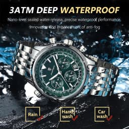 POEDAGAR Business Men's Wristwatch Waterproof Luminous Date Chronograph Luxury Man Watch Quartz Stainless Steel Watches For Men
