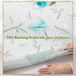 1p Cooling Bamboo Fiber Fitted Sheet, Breathable Mattress Protector Cover with Deep Pocket for Summer