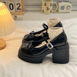 Platform Thick High Women Mary Jane Shoes Ladies Concise Outdoor Pumps Spring Autumn Women's Dress Leather Shoes