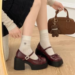 Platform Thick High Women Mary Jane Shoes Ladies Concise Outdoor Pumps Spring Autumn Women's Dress Leather Shoes