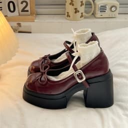 Platform Thick High Women Mary Jane Shoes Ladies Concise Outdoor Pumps Spring Autumn Women's Dress Leather Shoes